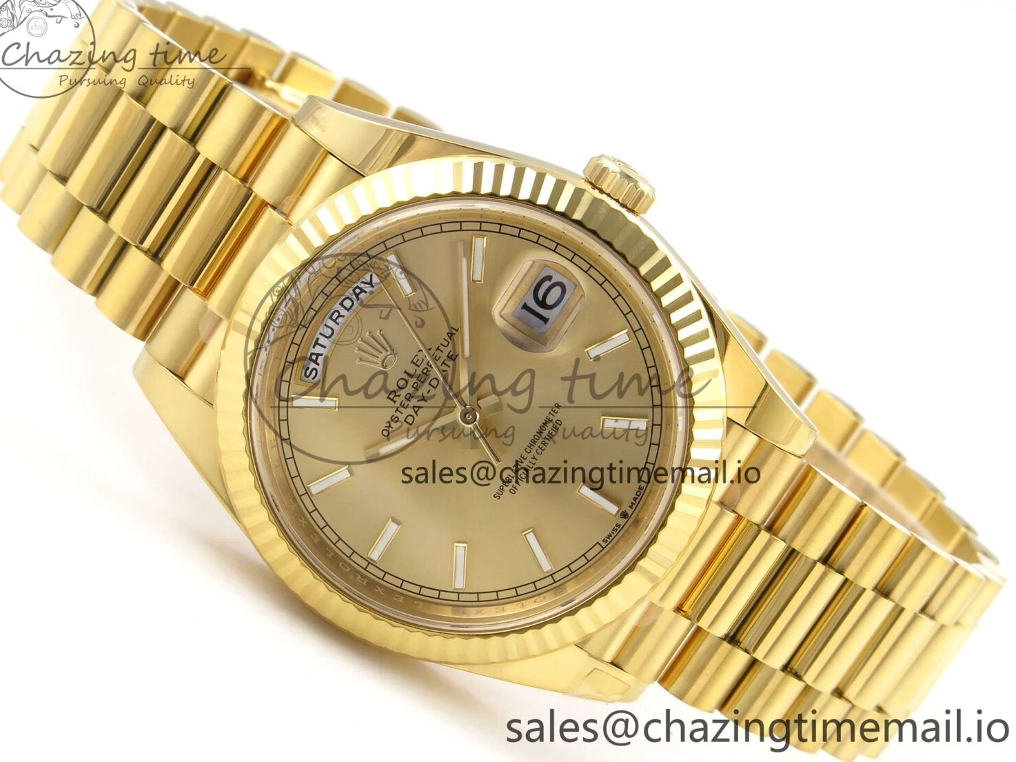 0508 Tailored Day Date 40 YG 228238 THBF 1:1 Best Edition YG Dial on President Bracelet VR3255 (Gain Weight) 952